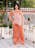 Peach Silk Handwork Co-Ord Set