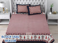 BLOCK JAAL Cotton Bedsheet- Maroon Floral Print (95 x 108 Inches)