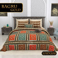 BAGRU GOLD Cotton Bedsheet- Blue Red Print (108 x 108 Inches)