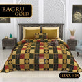 BAGRU GOLD Cotton Bedsheet- Beige Print (108 x 108 Inches)