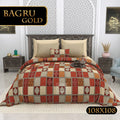 BAGRU GOLD Cotton Bedsheet- Maroon Print (108 x 108 Inches)