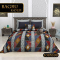 BAGRU GOLD Cotton Bedsheet- Grey Multi Print (108 x 108 Inches)
