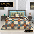BAGRU GOLD Cotton Bedsheet- Teal Multi Print (108 x 108 Inches)