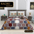 BAGRU GOLD Cotton Bedsheet- Off White Multi Print (108 x 108 Inches)