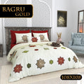 BAGRU GOLD Cotton Bedsheet- White Multi Print (108 x 108 Inches)