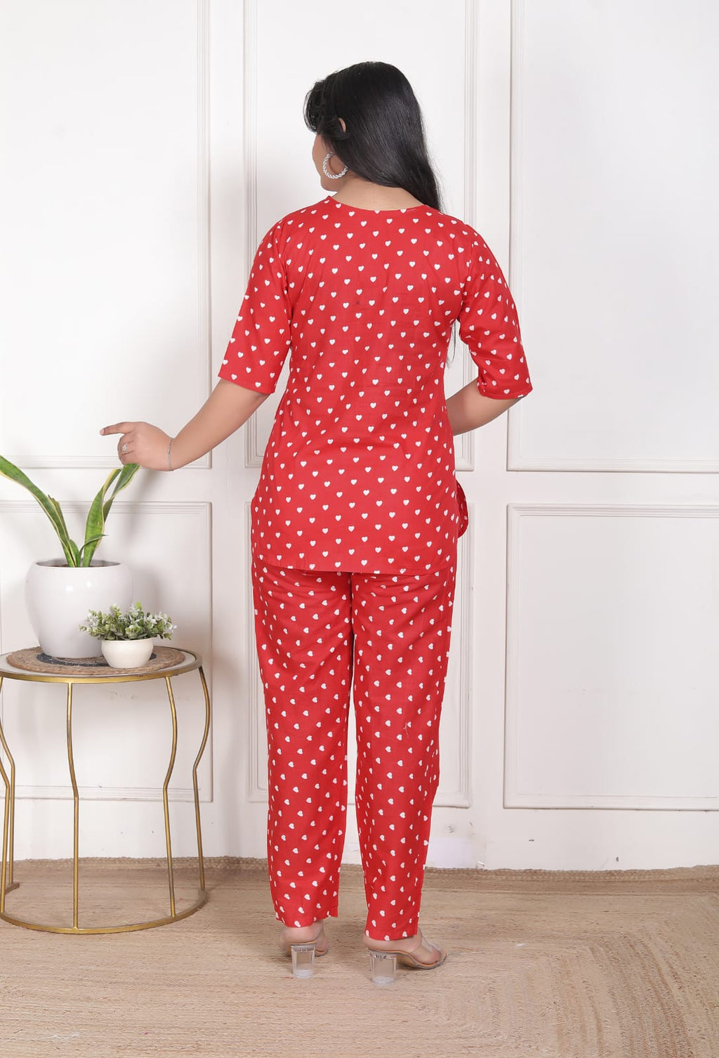 Red Pure Cotton Printed Co-Ord Set